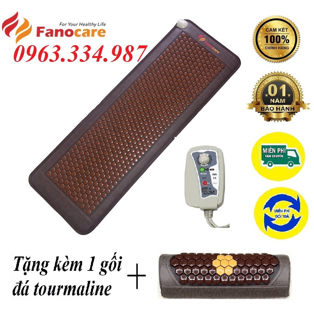 Thảm Nệm đá nhiệt nóng HQ Fanocare KT 50x150cm đá lục giác nâu (Tặng quà)