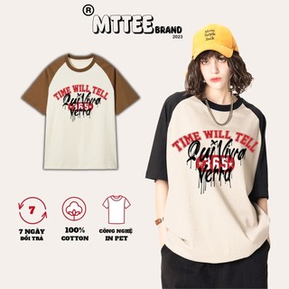 Áo Phông áo thun raglan MTTee Brand cotton 100% 240gsm dày dặn basic form rộng oversize F59 MTTee