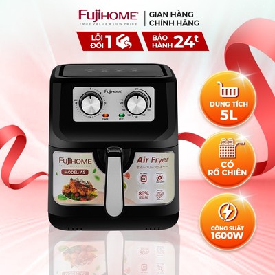 Nồi chiên không dầu FUJIHOME  A5 5LÍT - Công suất 1600W - Chính hãng - Bảo hành 24 tháng