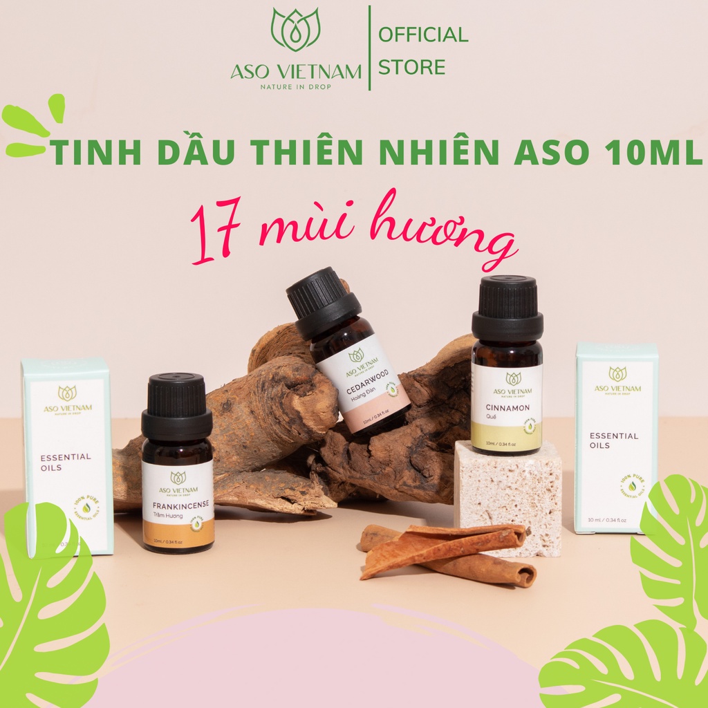 Tinh Dầu Thiên Nhiên Nguyên Chất ASO 10ml - Tinh Dầu Thơm Phòng Ngủ, Thư Giãn, Đuổi Muỗi - Nhập Khẩu Có Kiểm Nghiệm COA