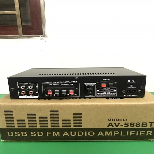 Amply mini karaoke bluetooth AV-568BT chạy điện 12v và 220v hàng chuẩn