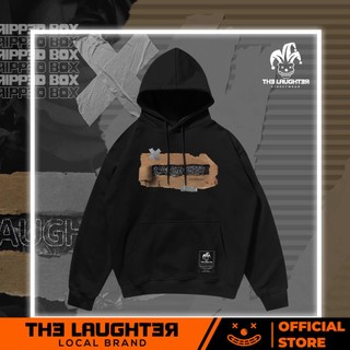 Local brand The Laughter - RIPPED BOX HOODIE Áo MŨ- NỈ DA CÁ