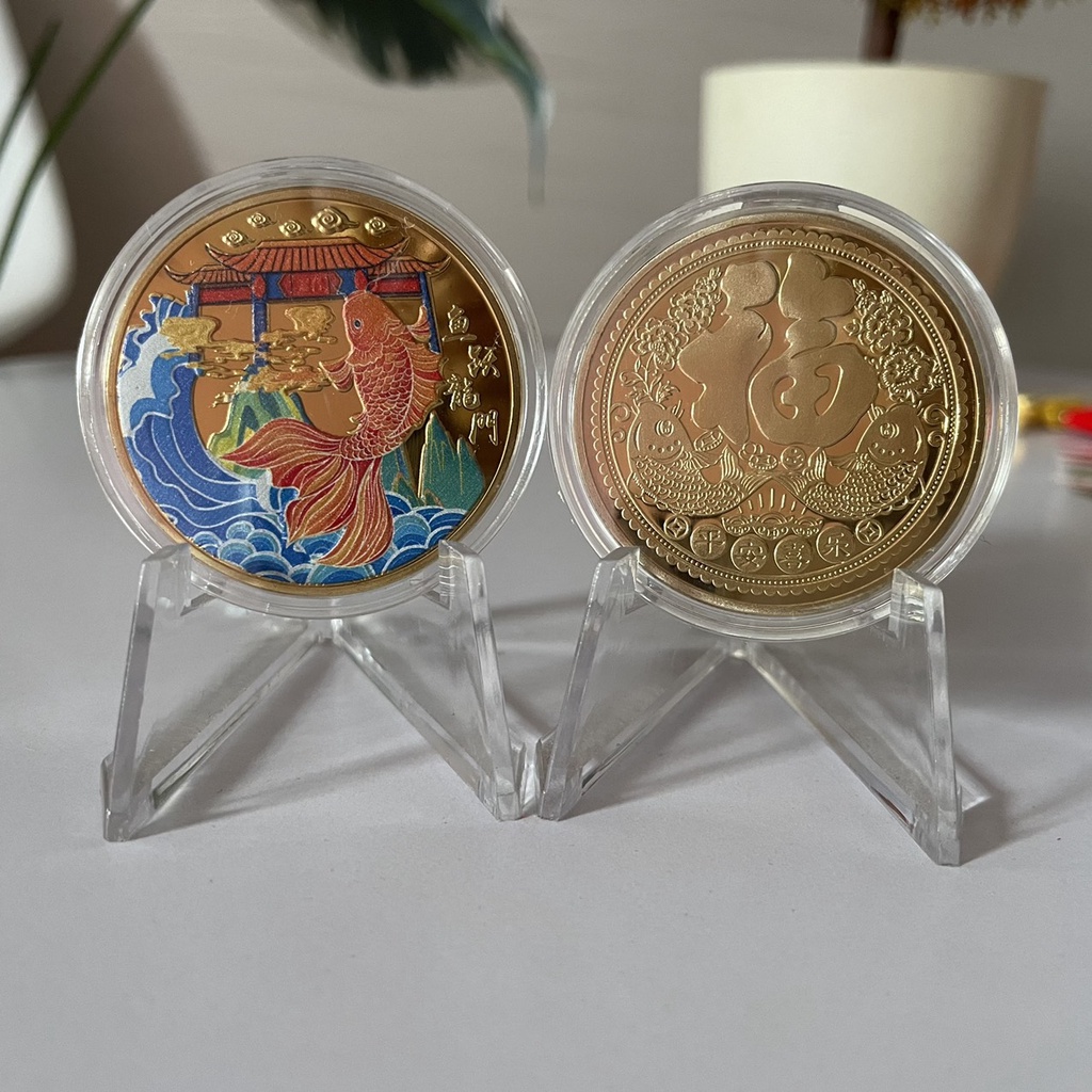 Đ.ồng Xu Cá Chép Vượt Vũ Môn  Tinh Sảo; Quà tặng mang ý nghĩa may mắn, thăng tiến vượt bậc