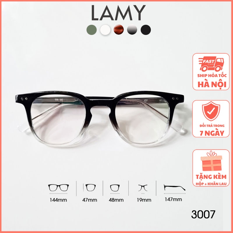 Gọng kính cận dáng vuông màu omber 3007 LAMY gọng kính nam nữ thời trang 2023