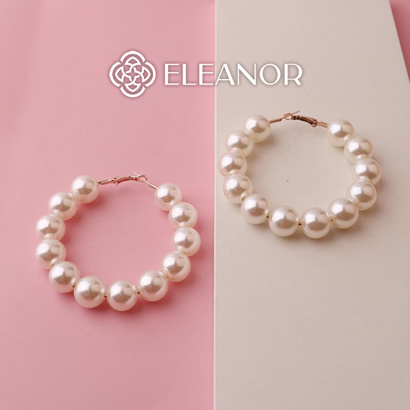 Bông tai nữ chuôi bạc 925 Eleanor Accessories đính ngọc trai nhân tạo phong cách sang trọng phụ kiện trang sức 5535