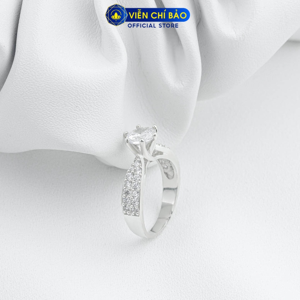 Nhẫn bạc nữ sóng đá trắng chất liệu bạc 925 thời trang phụ kiện trang sức Viễn Chí Bảo N700396