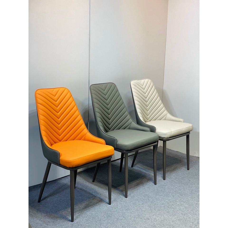 Ghế Ăn Cơm Gia Đình Louis T90, Bọc Da PU, Chân Sắt Sơn Tĩnh Điện. Nhập Khẩu Cao Cấp Sang Trọng Hiện Đại- Ảnh Thật HànSẵn
