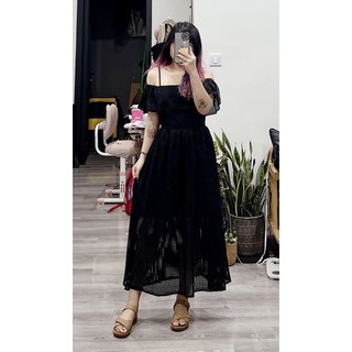 Váy maxi hở vai