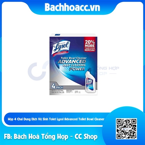 Hộp 4 Chai Dung Dịch Vệ Sinh Toilet Lysol Advanced Toilet Bowl Cleaner  946ml x 4 chai 3.78L