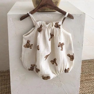 Body xô bèo cổ vải xô muslin mềm mại cho bé