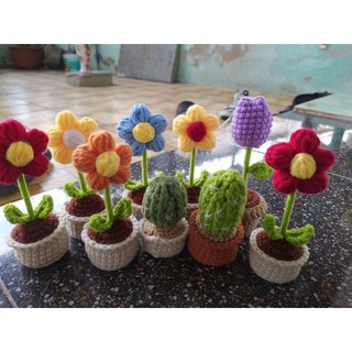 Chậu Hoa Mini Bằng Len [ẢNH THẬT]