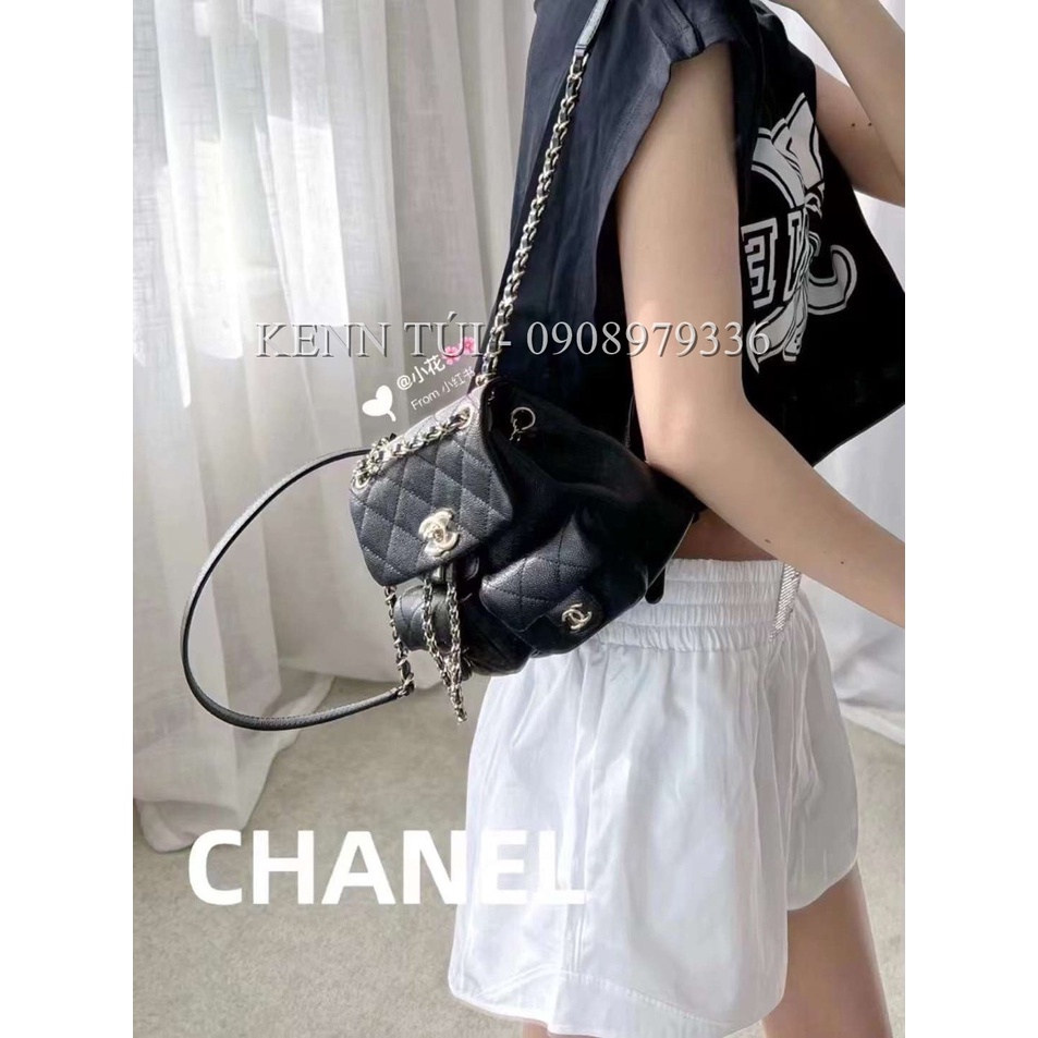 Balo Cha.nel mini da thật bản 2023 màu đen màu trắng màu hồng hàng fullbox