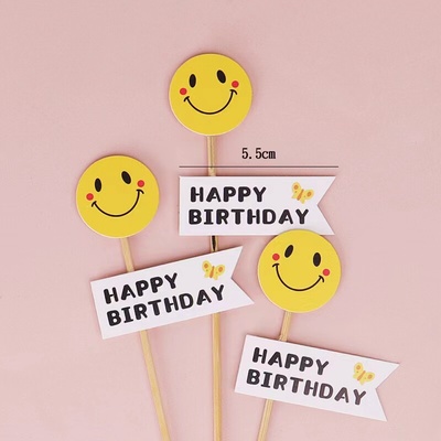 Phụ kiện trang trí bánh kem, sinh nhật - Topper trang trí kim tuyến tua rua đủ màu