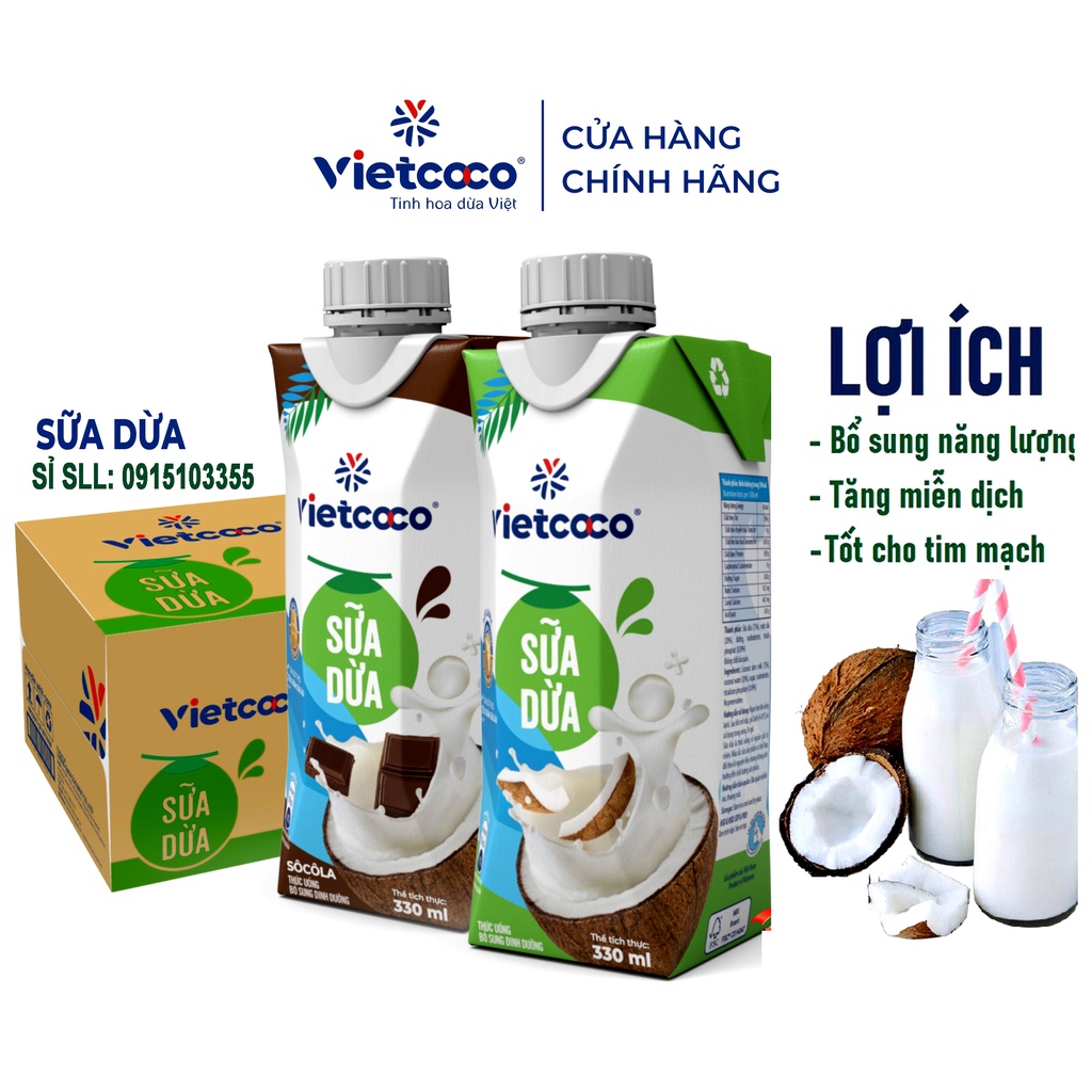 Sữa Dừa , nước dừa VietCoCo - 330ML ( Vị truyền thống)