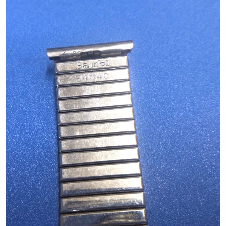 Dây chun dây thun đồng hồ Bambi đầu ngang size 20 hàng si nhật đã qua sử dụng còn đẹp