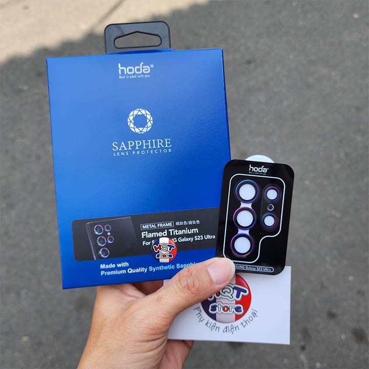 Ốp viền kính bảo vệ 5 Camera Hoda Sapphire cho S23 Ultra
