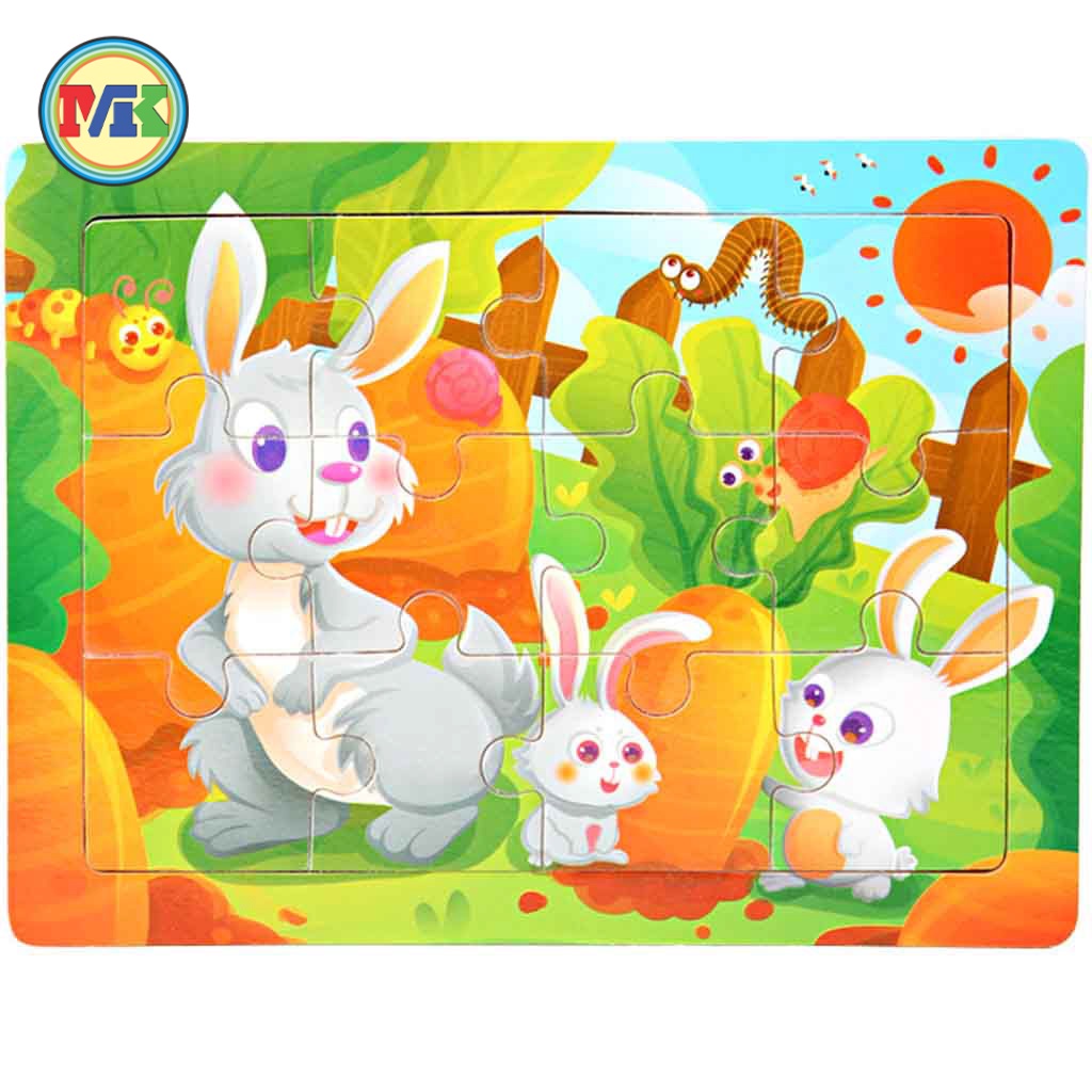 Tranh Ghép Hình 12 Mảnh - Siêu Dễ Thương - Phát Triển Tư Duy Cho Bé