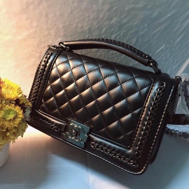 Túi Chà neo boy viền xích da Mềm 20-25cm có quai xách UY TÍN - CHẤT LƯỢNG