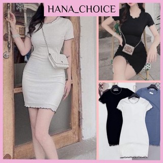 Váy Body Tay Ngắn Cuốn Biên Quyến Rũ Phong Cách Hàn Quốc Đi Du Lịch, Đi Chơi(Kèm Video Cận Mẫu)-HND01