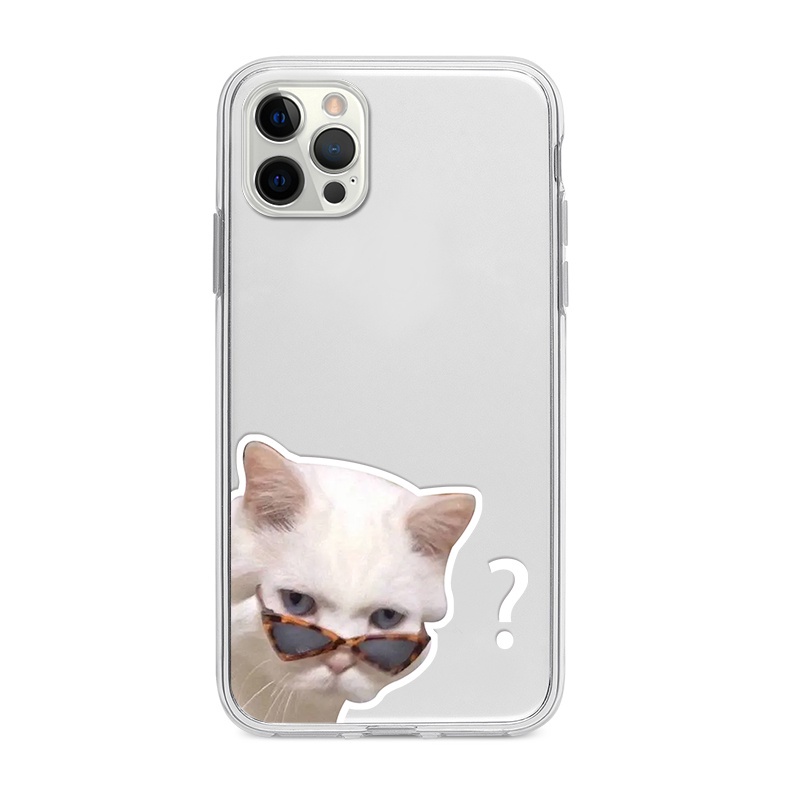 Ốp Điện Thoại Độc Đáo mèo đeo kính cực chất Cho iPhone 7 8plus SE X Xs 11 11pro 11promax 12pro 13 13Pro 13ProMax u518