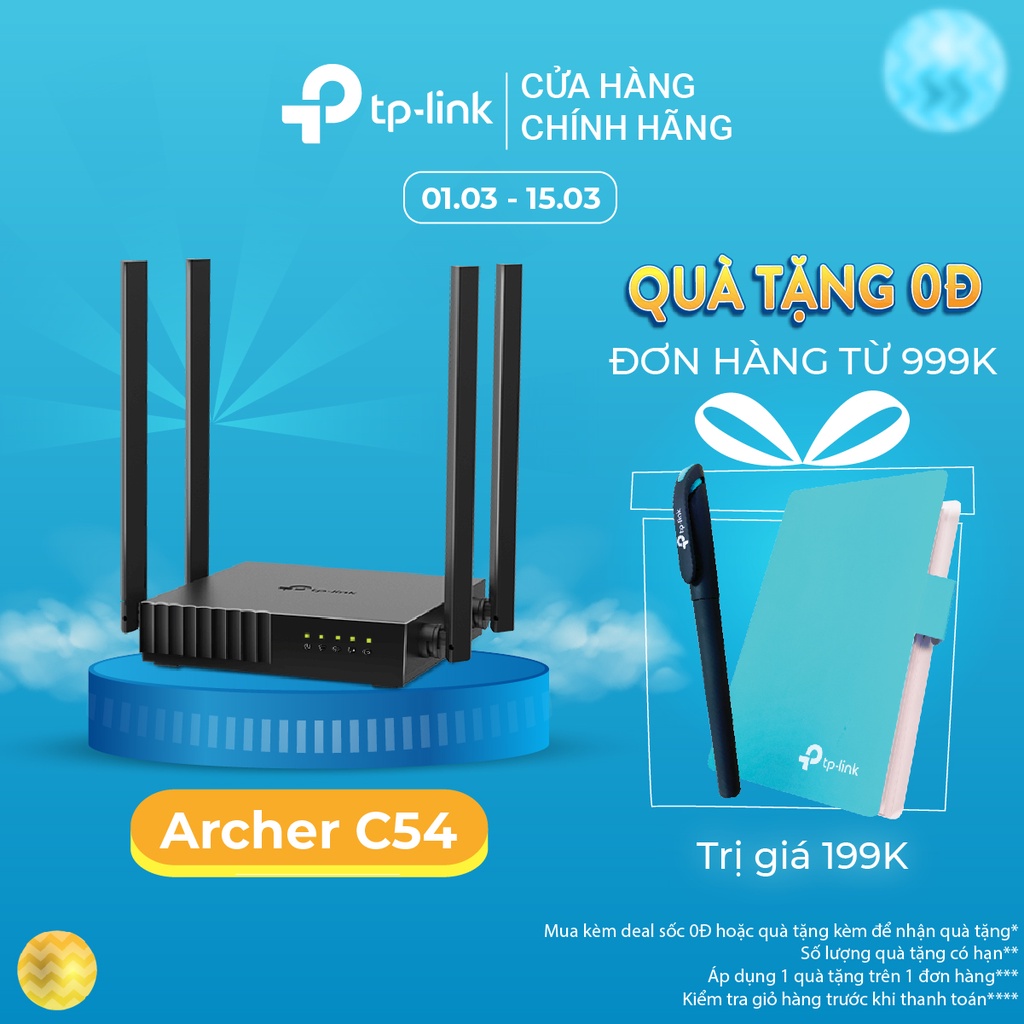  Bộ Phát Wifi TP-Link Archer C54 Băng Tần Kép Chuẩn AC 1200Mbps