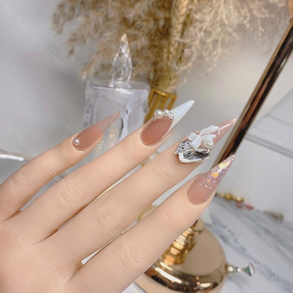 Ngọc trai nhựa nail set trang trí móng NGHI THẢO