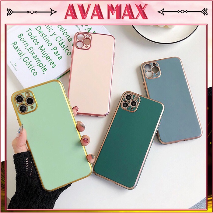 Ốp Lưng Vuông TPU Dẻo Mạ Viền Màu Nhiều Màu Macron Hàn Quốc [Ốp Độ] 7plus/8plus/x/xr/xs/11/12/13/14/pro/max/promax