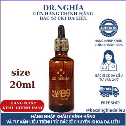 Serum B9 Vic Derma Folic Acid Phục Hồi Trẻ Hóa Vicderma 20ml - Bác Sĩ Nghĩa