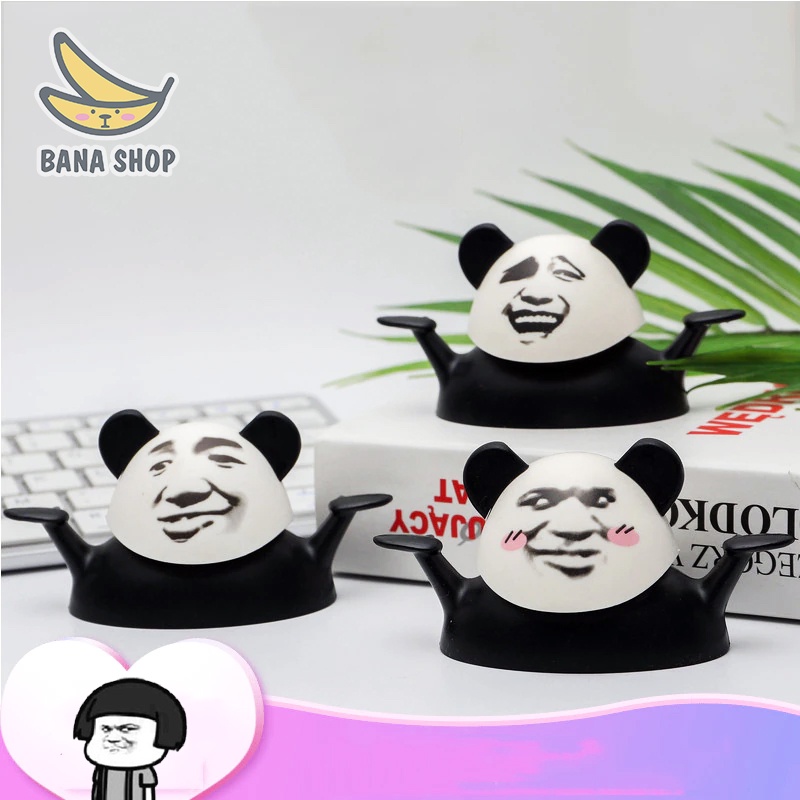 Mô hình gấu trúc panda meme weibo lắc lư trang trí taplo xe hơi, để bàn làm việc