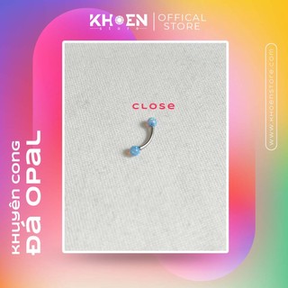 (1 Chiếc) Khuyên cong 8mm - Đá Opal - Khoen Store