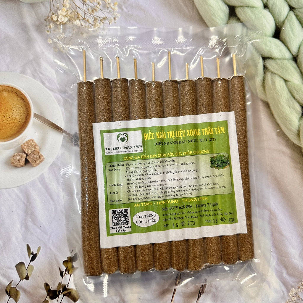 Điếu ngải cứu trị Xoang Diện Chẩn Thân Tâm cây dài 18cm