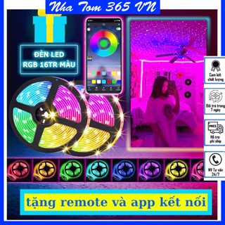 Cuộn đèn Led dây dán 5m RGB dán tường đổi nhiều màu (RGB) có remote,App, Đèn Led Tiktok Trang Trí Phòng Ngủ Nhatom365