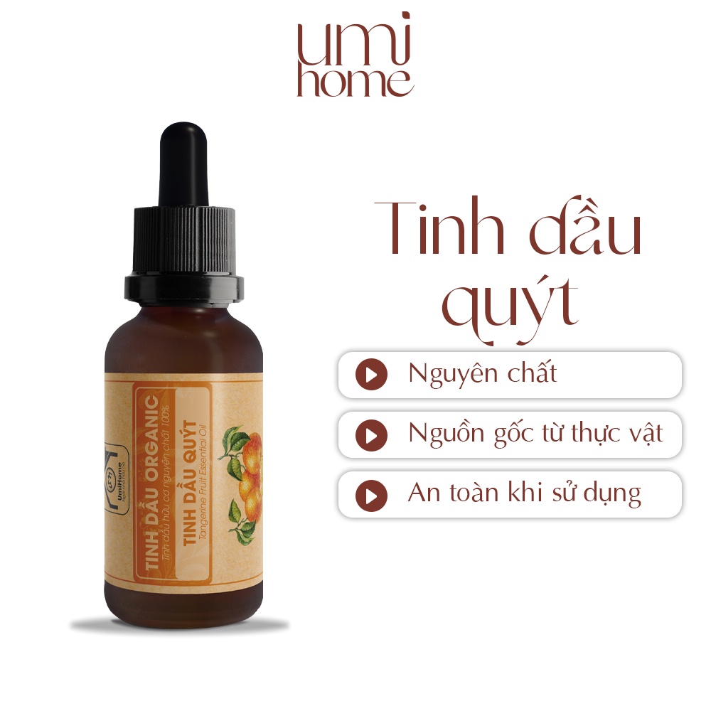 Tinh dầu thơm phòng Quýt hữu cơ UMIHOME nguyên chất 10ml