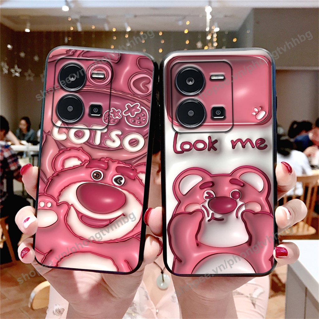 Ốp lưng Vivo Y35 / V25 / V25E GẤU DÂU LOTSO mẫu hot cute rẻ cực đẹp