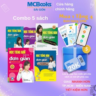 Sách - Combo trọn bộ 5 cuốn Học tiếng Hàn thật là đơn giản ( Dùng App ) Mcbooks
