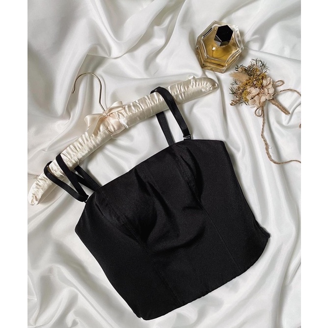 Áo corset cúp ngực đen 2hand