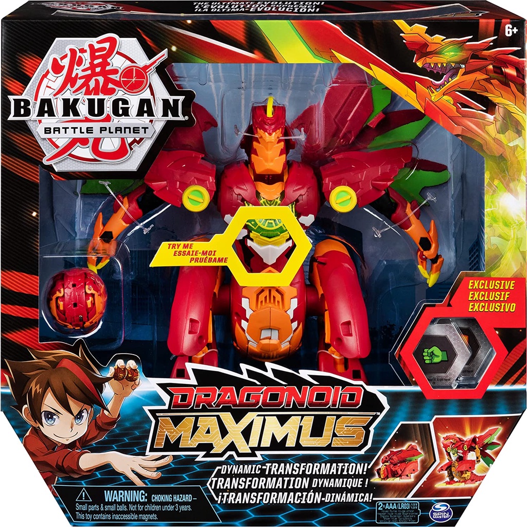 Bakugan, Dragonoid Maximus 8-Inch Transforming Figure with Lights and Sounds Mô Hình Rồng Biến Hình Maximus 8-Inch Có Đèn Và Âm Thanh