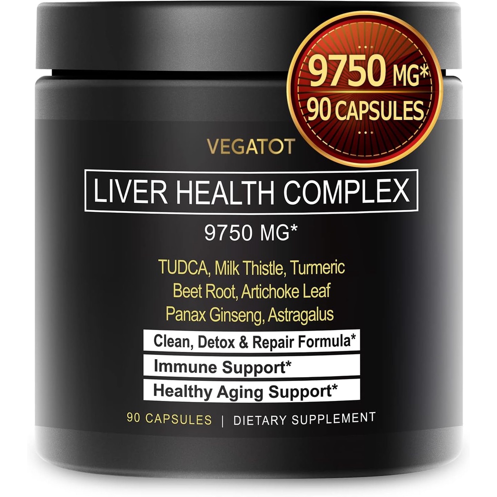 Viên uống giải độc gan VEGATOT TUDCA Liver Health Complex, Công thức giải độc gan 7in1 thảo dược thiên nhiên Vegatot