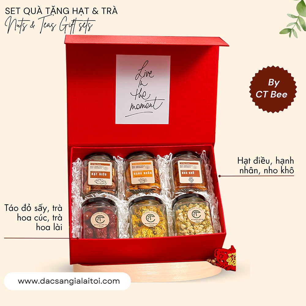 Set quà tặng Sếp, Khách Hàng cao cấp Các loại hạt và trà thảo mộc CTG329