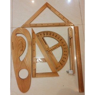 Thước đo độ gỗ sồi, dài 34cm, cao 18cm