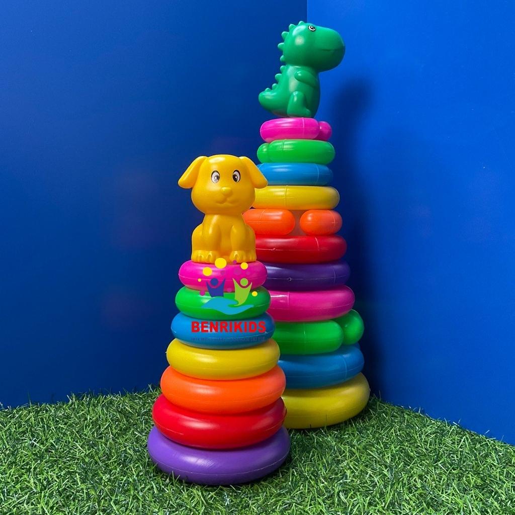 Bộ Đồ Chơi Tháp Xếp Vòng Nhiều Kích Cỡ Đa Dạng Màu Sắc Cho Bé Vừa Học Vừa Chơi