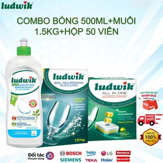Combo Viên Rửa Chén Bát Ludwik Hộp 50 Viên Nhập Khẩu Chính Hãng Ba Lan Hương Chanh Thơm Mát