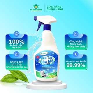 Xịt tẩy rửa dầu mỡ nano bạc Sagren (500ml) phân phối An Lành Plaza giúp khử mùi, diệt khuẩn, loại bỏ mọi vết bẩn