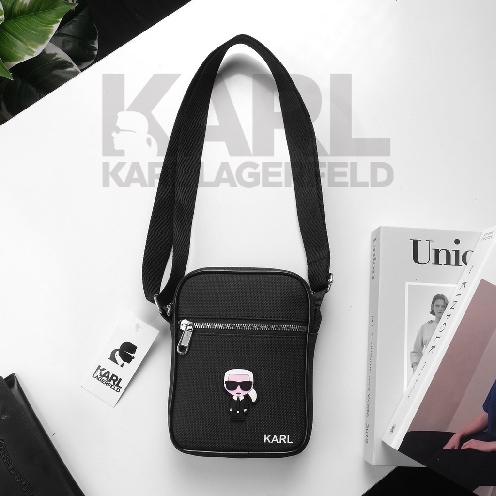 Túi đeo chéo nam nữ MINI KARL LAGERFELD HOT 2023 chất liệu da si chống nước 100% B73