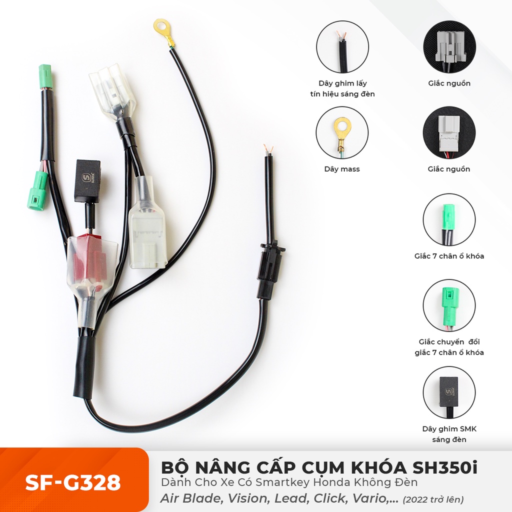 Bộ nâng cấp cụm khoá SH350i DÀNH CHO XE CÓ SMARTKEY HONDA KHÔNG ĐÈN 2018 - 2022 TRỞ LÊN