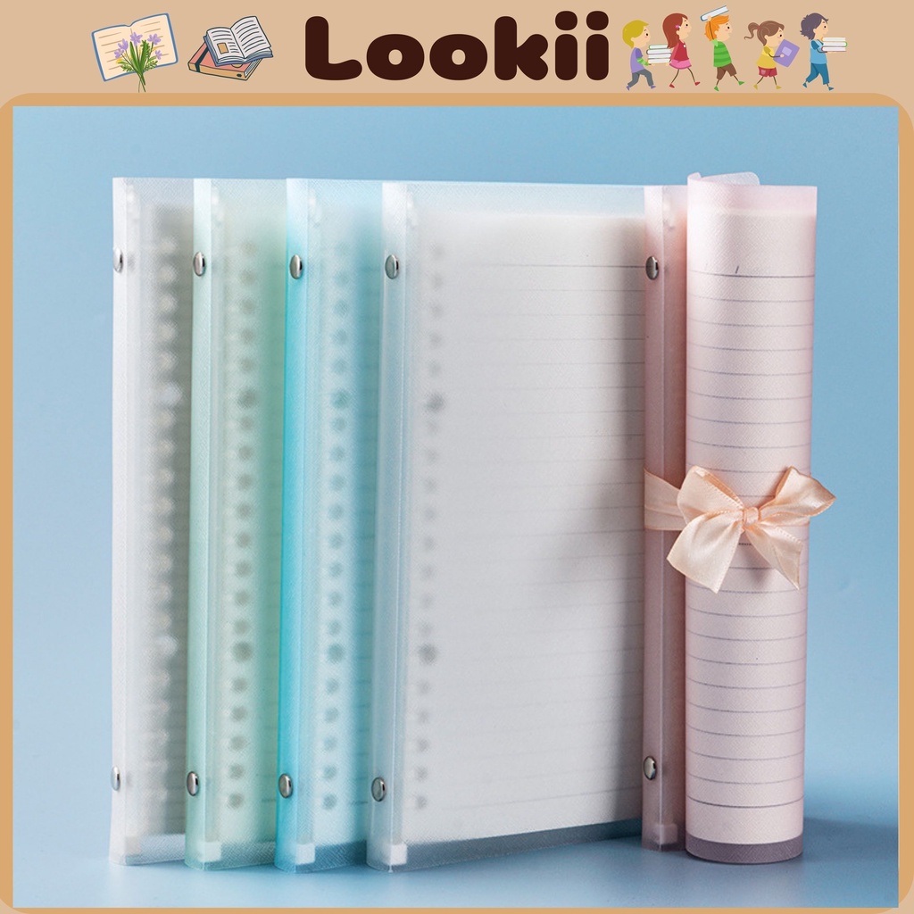 Binder sổ còng nhựa, bìa sổ còng nhựa dẻo a4 a5 b5 Lookii dành cho học sinh, dân văn phòng