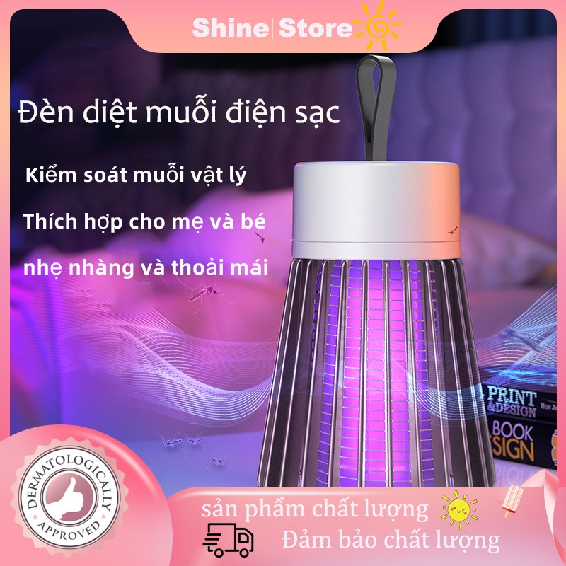 Đèn diệt muỗi sạc USB trong nhà và ngoài trời, sử dụng đèn diệt côn trùng điện cực hiệu quả, an toàn cho sức khỏe