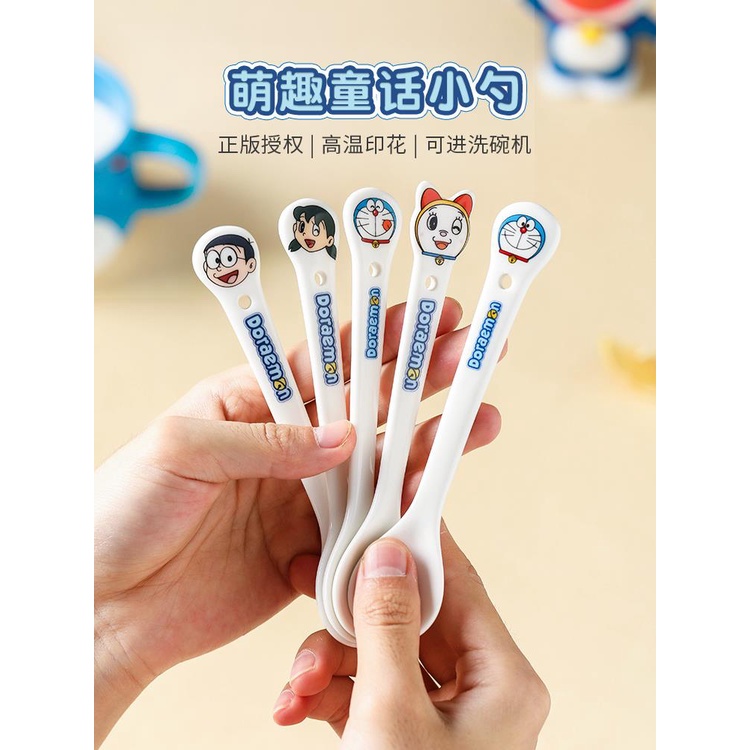 Muỗng Cà Phê Tay Cầm Dài Bằng Sứ Hình Doraemon Dễ Thương