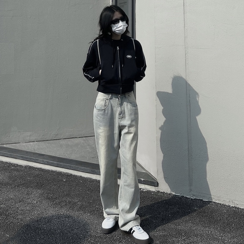 Áo Zipper Cropped Hoodie NIYUN | BigBuy360 - bigbuy360.vn