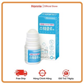 Lăn khử mùi lăn nách kwangdong sweatclor 30ml hàn quốc giảm mồ hôi kháng khuẩn & khô thoáng cả ngày - hannie store